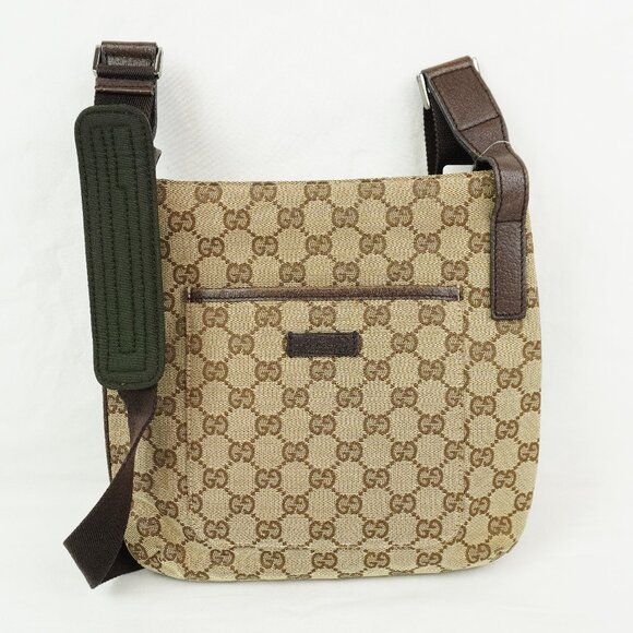 Vintage Gucci GG Supreme Canvas Messenger Bag In Beige And Brown -  Pre Owned - Picture 1 of 12